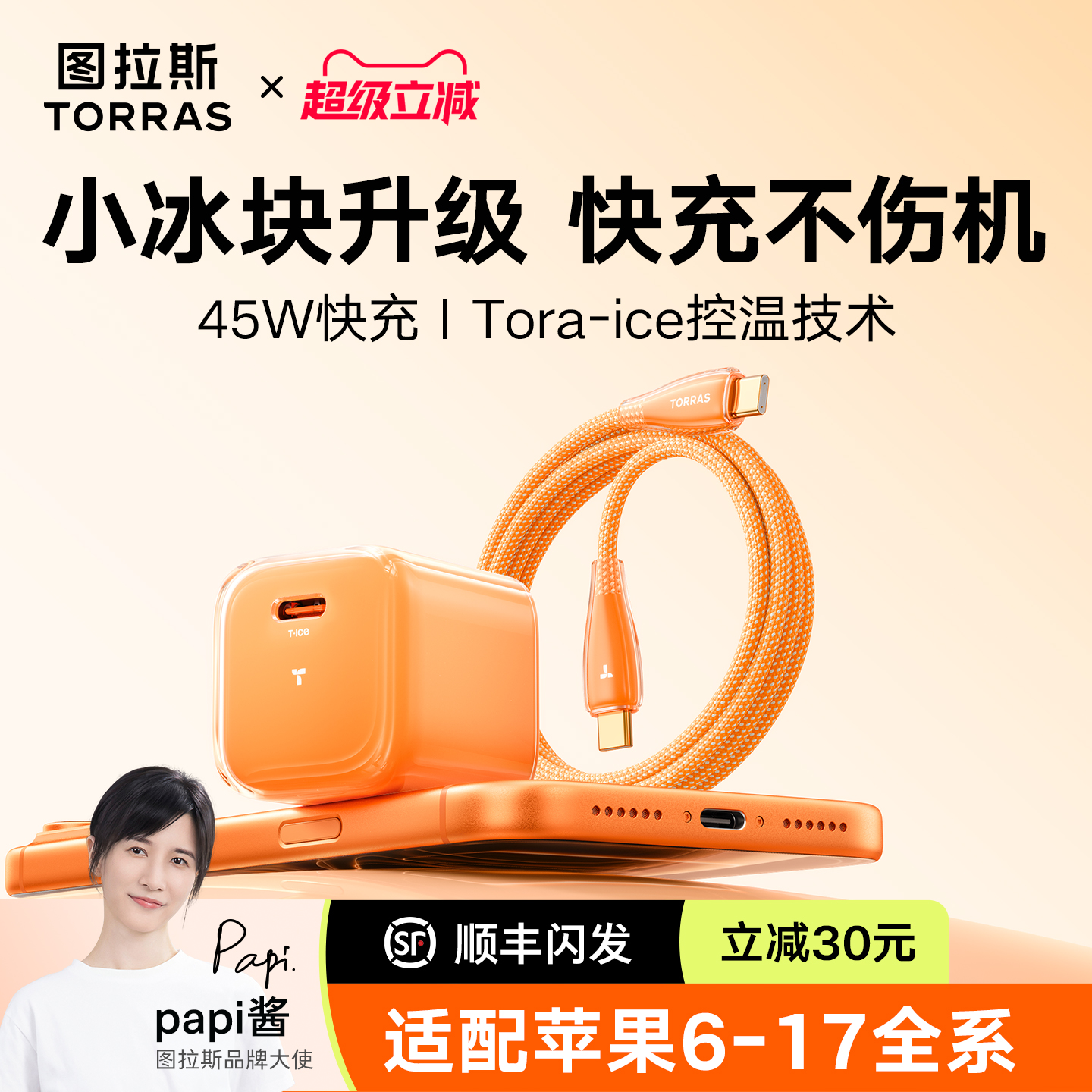 [新17快充]图拉斯小冰块充电器