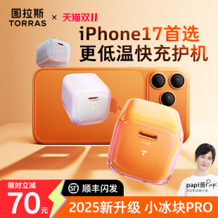 papi酱同款 适用苹果17Pro充电器快充头16Promax数据线手机PD插头正品 图拉斯小冰块Pro新款 40W air 45W