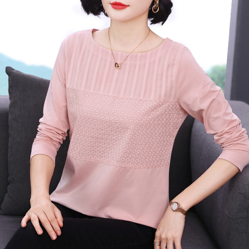 中年长袖t恤女 2026春秋装新款百搭秋衣外穿妈妈装洋气上衣打底衫