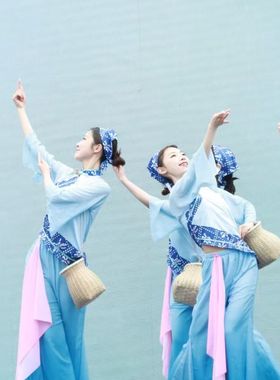 新款丰收节服装女古典舞采茶秧歌舞蹈服中国风民族舞广场舞演出服