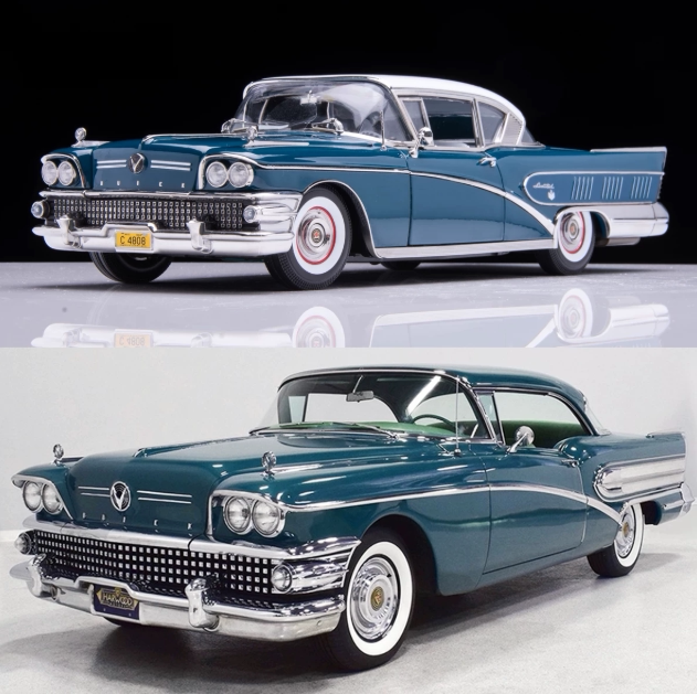 1:18 太阳星 别克 Limited Riviera 1958 白金版 合金汽车模型