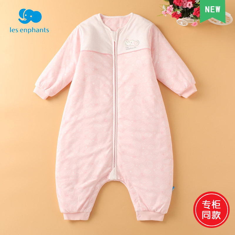 丽婴房专柜男女宝宝全棉针织分腿睡袋防踢婴儿睡袋连体秋冬新