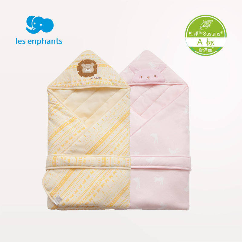 丽婴房婴儿抱被新生儿春秋夹棉抱被宝宝卡通包巾新款