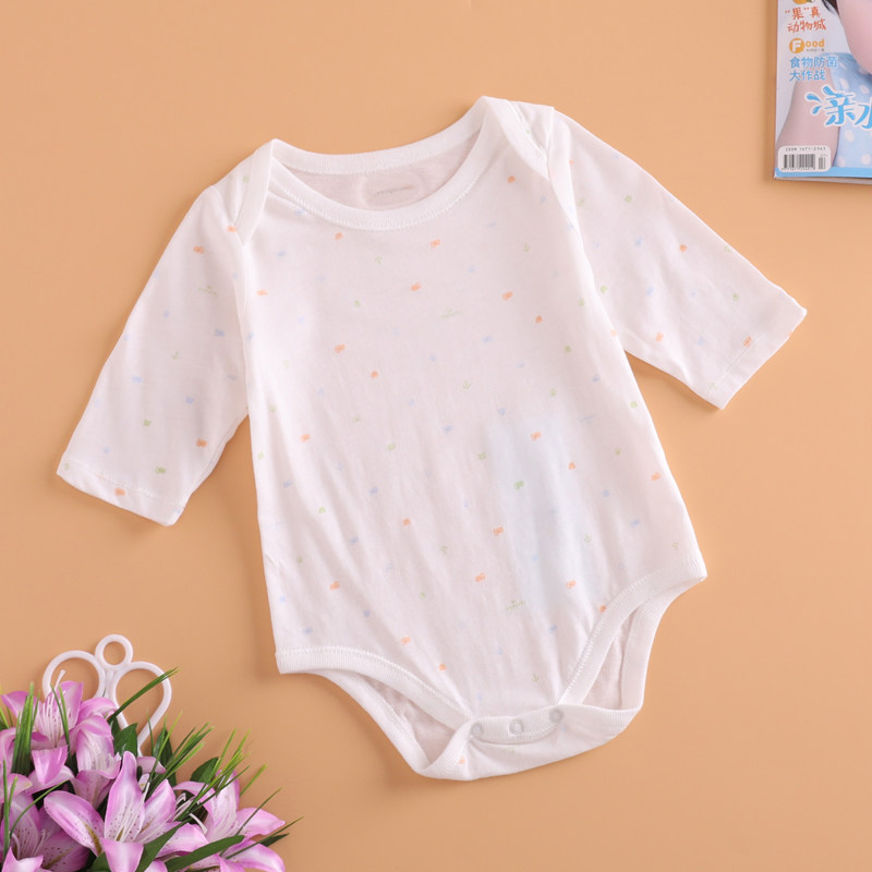 丽婴房婴幼儿天丝长袖连体内衣男女宝宝春夏包屁衣 2018新款