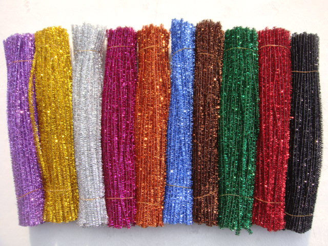 儿童幼儿园diy手工材料扭扭棒30cm铁丝彩色金银丝毛条毛绒100条