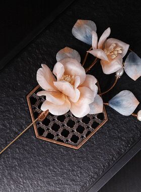 传统非遗蚕丝线国风绒花胸针新中式汉服旗袍日常精致批发饰品
