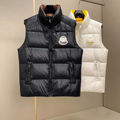 2025新款 保暖背心外套立领休闲潮牌潮 90白鸭绒羽绒马甲亮面男冬季