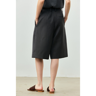 小西裤 直筒高级感酷飒职场通勤时尚 气质女 五分休闲裤 Chicnine