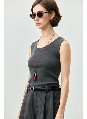 Chicnine | 链条背心圆领针织衫显瘦百搭慵懒风修身女纯色新款