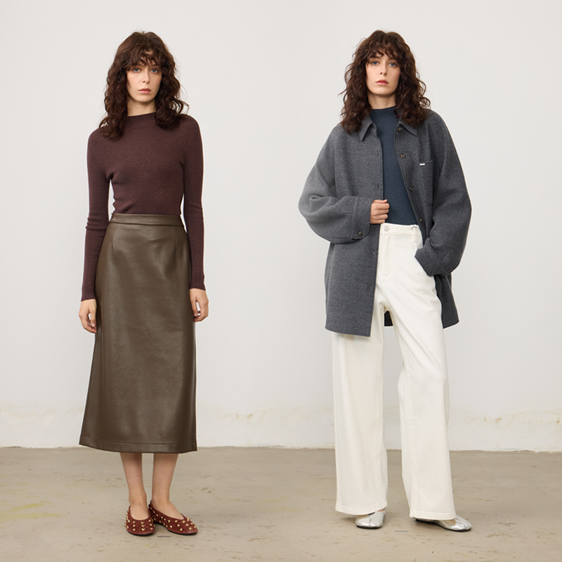 Chicnine |亮丝套头半高领打底羊毛针织衫气质毛衣高级圆领女新款