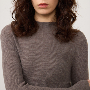 女百搭 针织衫 Chicnine 人字纹基础精仿羊毛中高领打底毛衣基础款