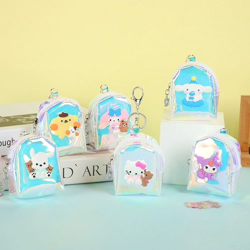 Брендовый прозрачный кошелек, портативная сумка, маленькая мультяшная ключница, милые монеты, в корейском стиле