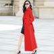 长款 收腰英伦风红色外套过膝超长显瘦气质大衣 风衣女2026春秋新品