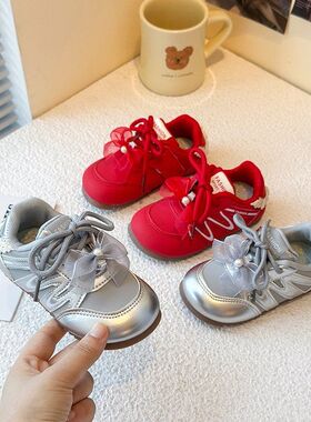 女童德训鞋2025春秋新款儿童运动鞋镂空单网板鞋轻便休闲鞋透气潮