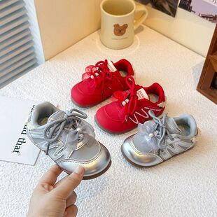 轻便休闲鞋 女童德训鞋 镂空单网板鞋 儿童运动鞋 透气潮 2025春秋新款