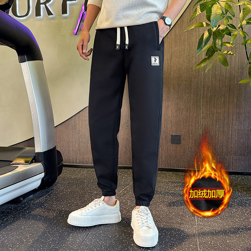 冬款男士潮流卫裤男生时尚美式加绒小脚休闲裤长裤1003-169P68，男装休闲裤，星座1003-1