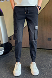 秋痞帅男生修身休闲裤男士潮流小脚长裤男裤工装1003-1A20P58，男装休闲裤，星座1003-1