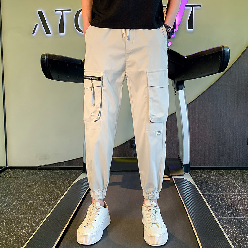 春季小脚裤男潮牌裤子24新款男裤夏款九分裤潮流裤子1003-1A27P48图片
