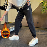 冬款男士潮流卫裤男生时尚美式加绒小脚休闲裤长裤1003-169P68，男装休闲裤，星座1003-1