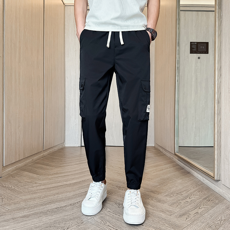 2024新款春夏男小脚工装裤束脚裤男裤9九分裤子休闲1003-1A87P55，男装休闲裤，星座1003-1