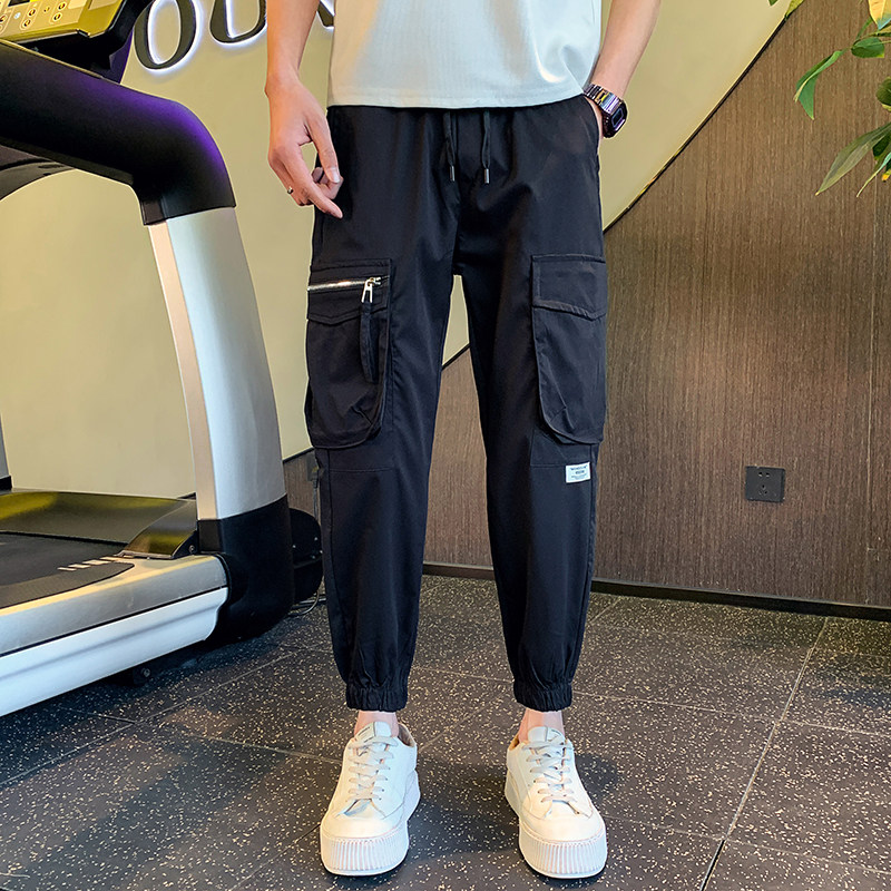 秋季男生潮流休闲裤男士工装束脚裤小脚修身长裤1003-1A27P48，男装休闲裤，星座1003-1