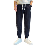 冬季新款加绒男生美式刺绣运动裤男士修身长裤卫裤1003-1A71P58，男装休闲裤，星座1003-1