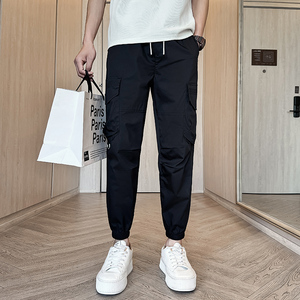 春夏款帅气多口袋男士休闲裤宽松工装束拼接男九分裤1003-1A86P55,男装休闲裤,星座1003-1