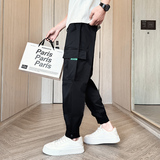 春夏2024新款工装薄款男生潮牌束脚九分裤哈伦小脚裤1003-1A88P48，男装休闲裤，星座1003-1