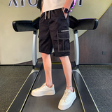 新款男生社会小伙工装裤男士短裤印花时尚修身裤子1003-1A25P48，男装休闲裤，星座1003-1