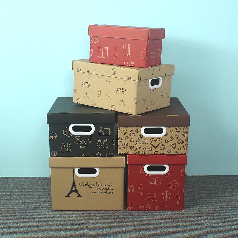 学生装书可爱牛皮纸盒子整理收纳盒超硬纸箱子有盖子卡通纸质带盖|ruв категории получать отделка, семьи, хранения приборов, коробка для хранения, ящик - от Buy2taobao.com для оказания профессиональной услуги покупки агента Taobao