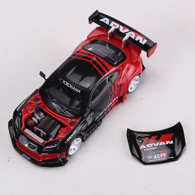 POPRACE 1:64丰田GR86火箭兔Advan ZN8合金汽车模型