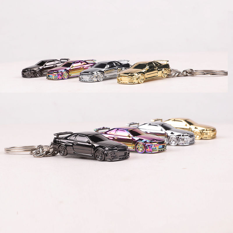 Seeker 1:87尼桑GTR R34合金车模钥匙扣 汽车模型礼物