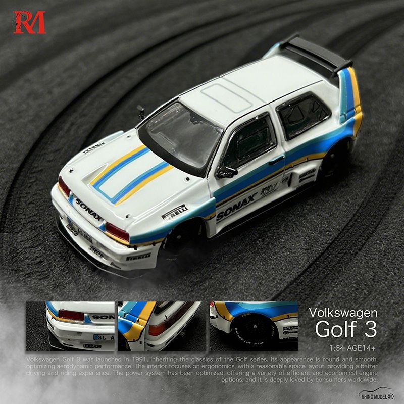 RM犀牛1:64大众高尔夫GOLF MK3概念爆改版合金仿真汽车模型