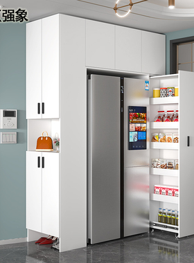 现代简约餐边柜高柜嵌入式冰箱柜鞋柜一体靠墙家用小户型定制G166