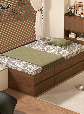 一半飘窗拼接床窗台改造卧室床边衔接床小户型榻榻米床储物床TT14