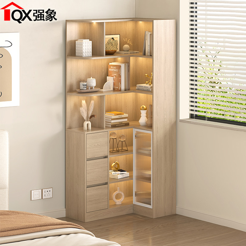 转角落地书柜拐角书架卧室床头置物架客厅沙发边柜角柜定制F101,住宅家具,单个书柜,淘宝优惠券,粉丝福利购,淘宝优惠卷