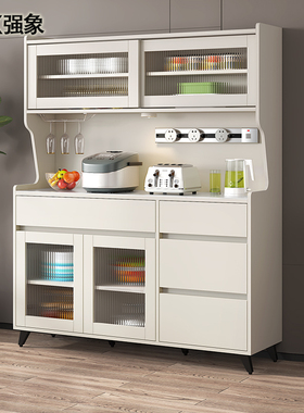 现代简约岩板餐边柜酒柜碗柜一体厨房置物柜子靠墙家用储物柜G204