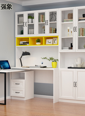 书房旋转转角电脑书柜一体桌组合家用书桌办公学习桌写字台FL-204