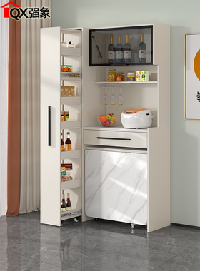 奶油风格板岩餐具桌集成壁挂式简单多功能厨房收纳柜折叠桌G226