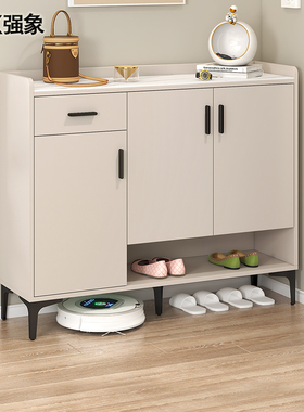 奶油风鞋柜家用门口大容量进门入户玄关柜一体靠墙收纳小户型N49