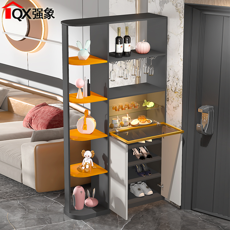 轻奢进门门厅玄关隔断柜客厅酒柜间厅柜一体Q小户型屏风柜W10