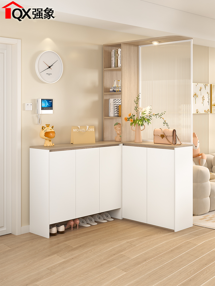 入户转角玄关柜鞋柜一体靠墙隔断柜屏风柜门厅客厅拐角储物柜W25