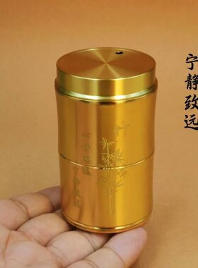 黄铜牙签筒家用便携式高档牙签罐盒卧室餐厅客厅防尘耐摔牙签铜罐