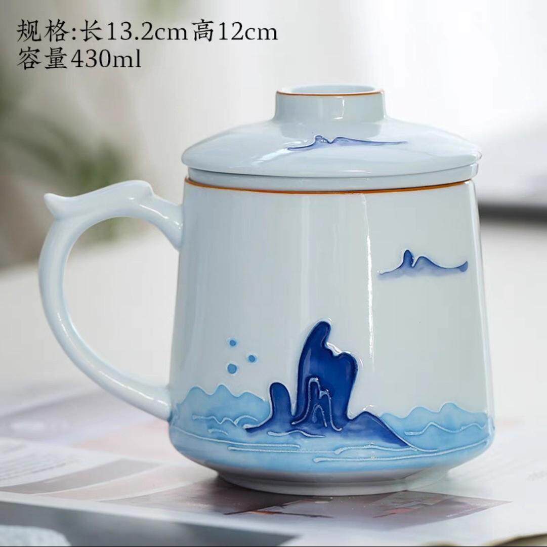 个人定制办公杯马克杯茶水分离图片