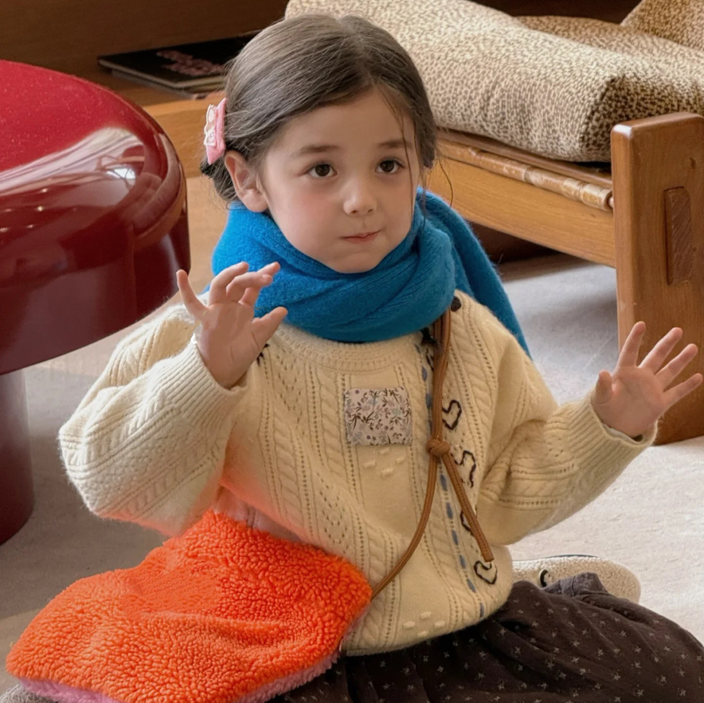 韩版女童套头毛衣2025秋冬新款森系宝宝百搭保暖可爱针织衫上衣