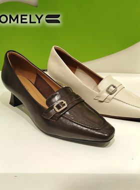 千百度女鞋2026春季新款商场时装细高跟方头浅口通勤单鞋KYQ61156