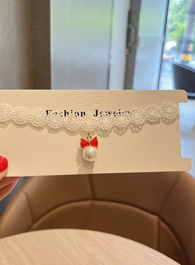 蝴蝶结延长链女春天可爱项链