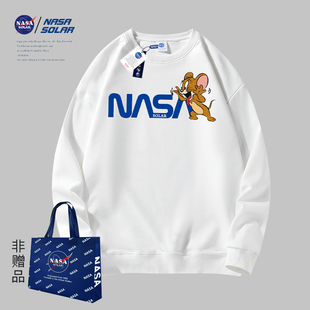 新款 秋冬季 卡通印花情侣保暖透气重磅圆领卫衣潮 SOLAR联名款 NASA