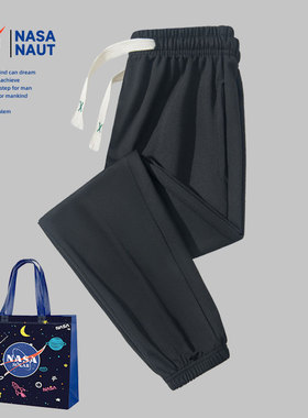 NASA联名简约运动男情侣潮牌百搭直筒束脚休闲裤宽松阔腿篮球卫裤
