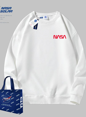 NASA SOLAR联名2026秋冬款胸标美式高街潮牌长袖卫衣男女情侣同款